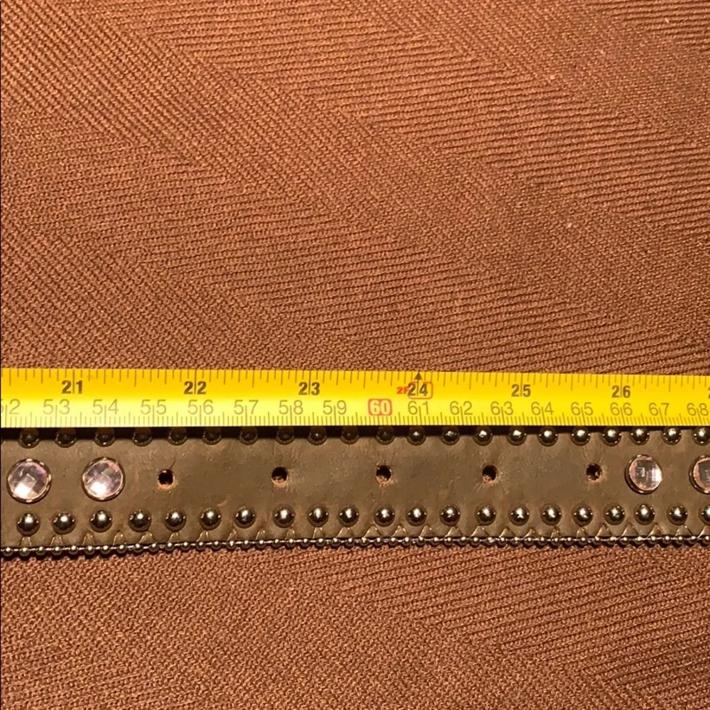 Nakona studded bedazzled statement belt w/buckle